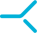 Ein blaues, stilisiertes Logo von Master Ch auf weißem Hintergrund.