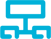Ein blaues Diagramm-Symbol repräsentiert Master Chs Talentmanagement-Software.